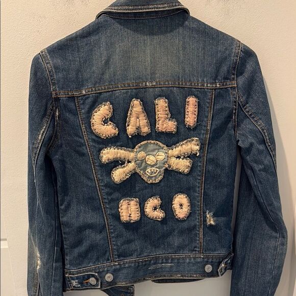 Hollister Cali Distressed Blue Denim Jacket size small - Picture 5 of 11
